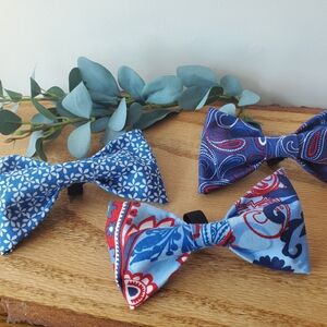 Stylish Blue Patterned Dog Bow Ties
